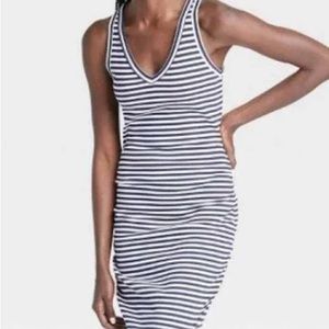 A New Day Striped Rutched Midi Dress